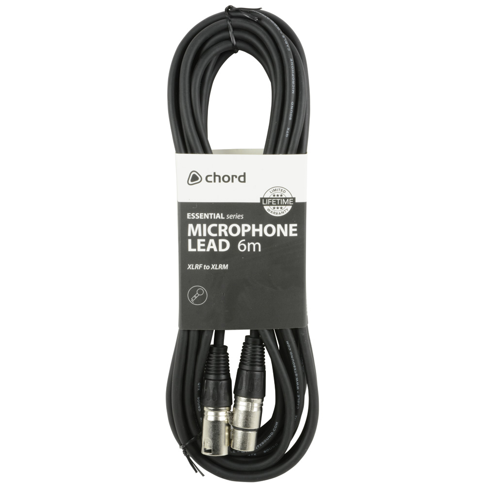 Chord Essential Microphone Lead XLR - 20ft/6m