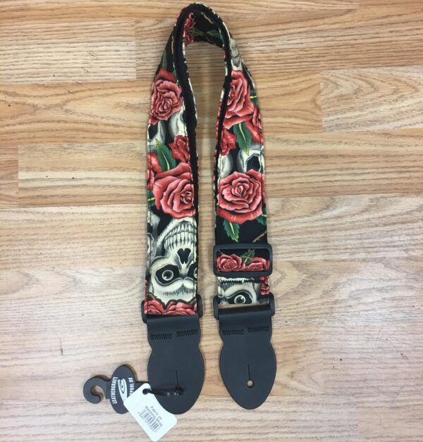Leathergraft Skulls & Roses Graphic Guitar Strap XL