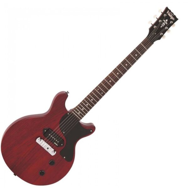 Vintage V130CRS Reissued Electric Guitar - Satin Cherry - Front