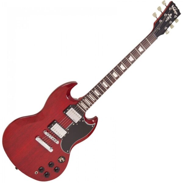 Vintage VS6 Reissued Electric Guitar - Cherry Red - Front