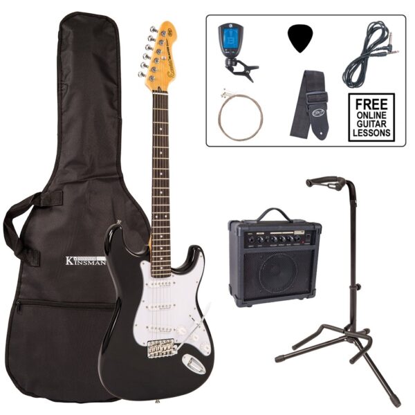 Encore E6 Electric Guitar Pack - Gloss Black