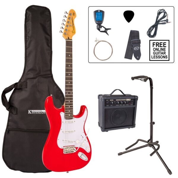 Encore E6 Electric Guitar Pack - Gloss Red