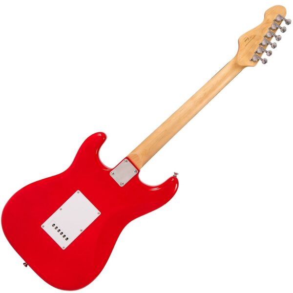Encore E6 Electric Guitar Pack - Gloss Red - Back