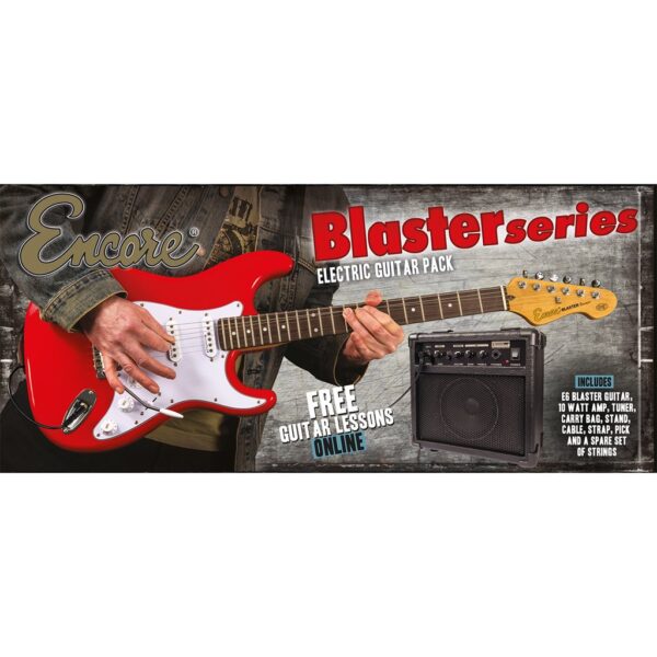 Encore E6 Electric Guitar Pack - Gloss Red - Box