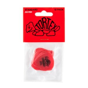 Dunlop Tortex Plectrum 12 Pack - 0.50mm/Red