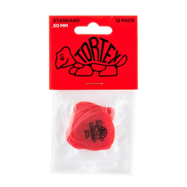 Dunlop Tortex Plectrum 12 Pack - 0.50mm/Red