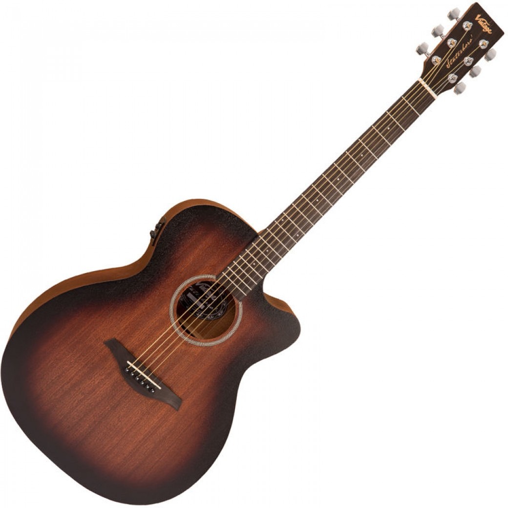 Vintage brand acoustic guitars top