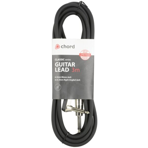Chord Essential Right-Angled Guitar Lead - 10ft/3m