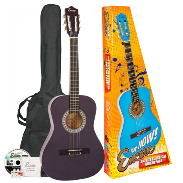 Encore 3/4 Size Classical Guitar Pack - Purple