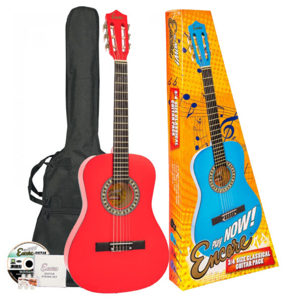 Encore 3/4 Size Classical Guitar Pack - Red