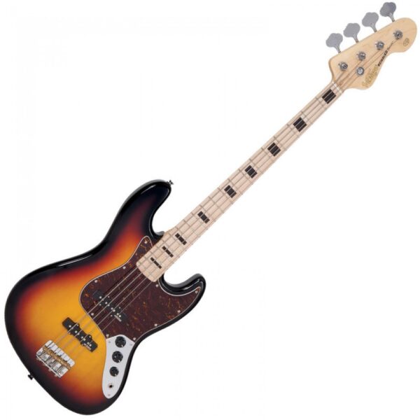 Vintage VJ74MSSB ReIssued Maple Fingerboard Bass - Sunset Sunburst