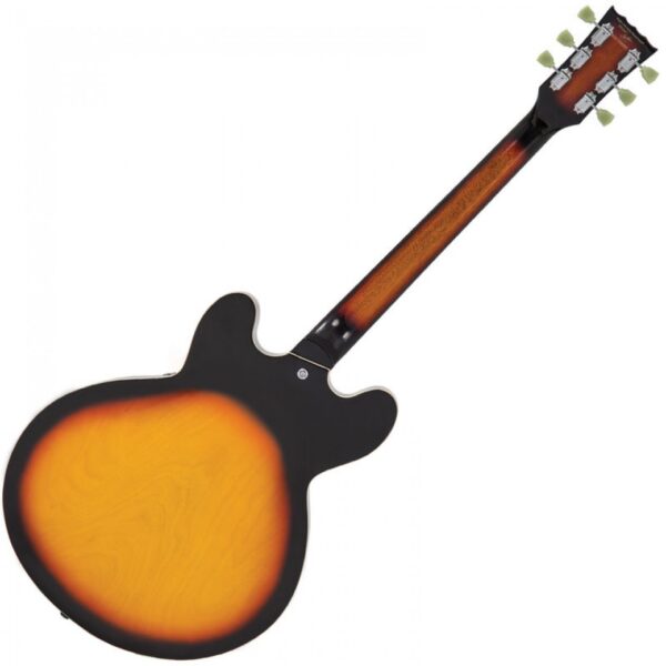 Vintage VSA500SB Reissued Semi Acoustic Guitar - Back