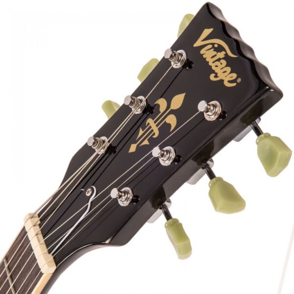 Vintage VSA500SB Reissued Semi Acoustic Guitar - Head