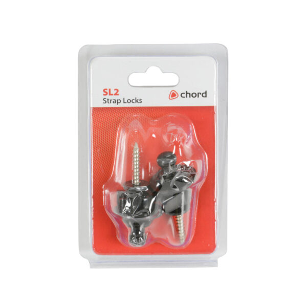 Chord Strap Locks for Guitar - Set of 2 - Black - Pack