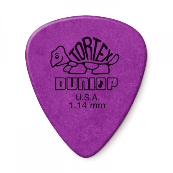 Dunlop Tortex Standard Guitar Plectrum 12 Pack 1.14mm Purple - Front