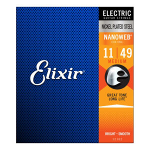 Elixir E12102 Nanoweb Medium Electric Guitar Strings - 11-49 - Front