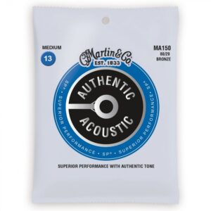 Martin MA150 80/20 Bronze Acoustic Guitar Strings – Medium – 13-56