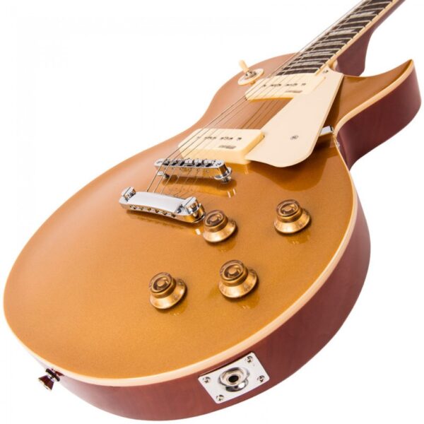 Vintage V100GT Reissued Electric Guitar - Gold Top - Body