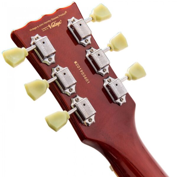 Vintage V100GT Reissued Electric Guitar - Gold Top - Machine Heads