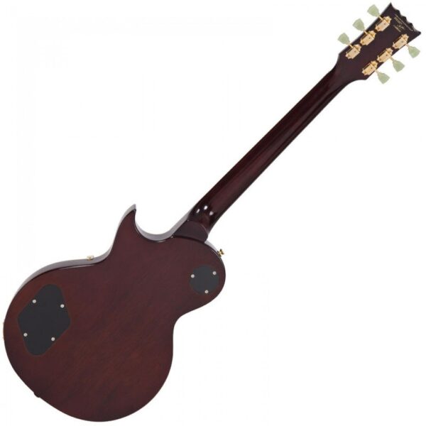 Vintage V100TSB Reissued Electric Guitar - Tobacco Sunburst - Back