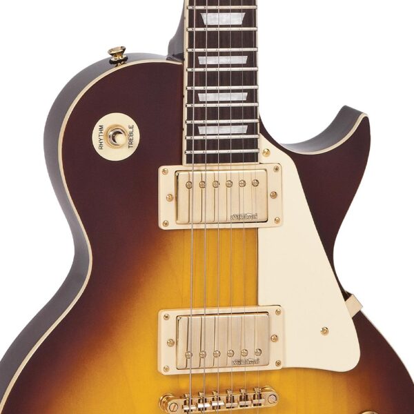 Vintage V100TSB Reissued Electric Guitar - Tobacco Sunburst - Body