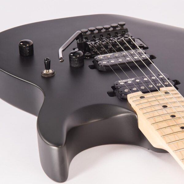 Vintage V624FRBK Reissued Floyd Rose Electric Guitar - Satin Black - Image 4