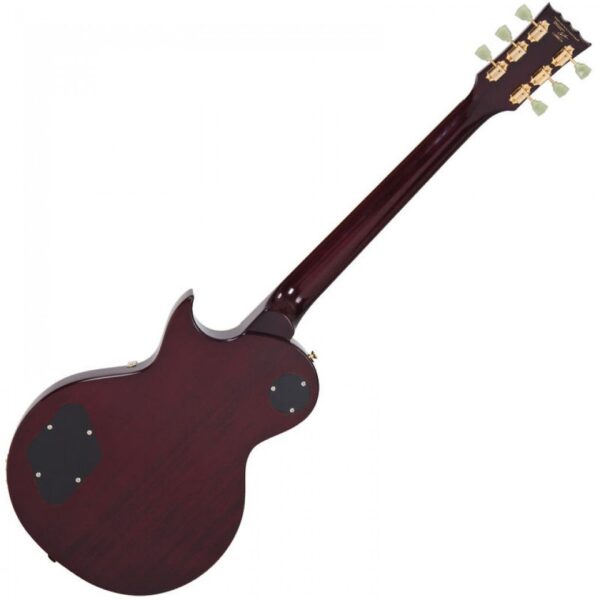 Vintage V100WR Reissued Electric Guitar - Wine Red - Back