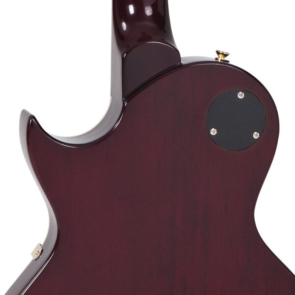 Vintage V100WR Reissued Electric Guitar - Wine Red - Body Back
