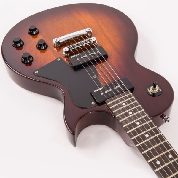 Vintage V132TSB Reissued Electric Guitar - Tobacco Sunburst - Angle 2