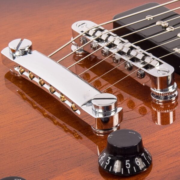 Vintage V132TSB Reissued Electric Guitar - Tobacco Sunburst - Bridge