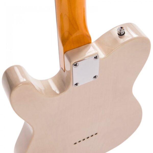 Vintage V62AB Reissued Electric Guitar - Ash Blonde - Body Back