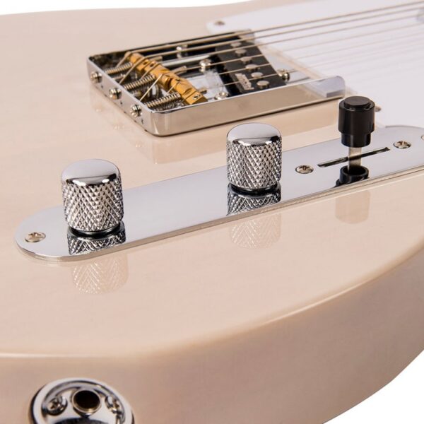 Vintage V62AB Reissued Electric Guitar - Ash Blonde - Controls