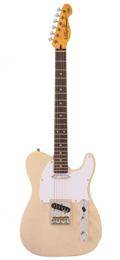 Vintage V62AB Reissued Electric Guitar - Ash Blonde - Full
