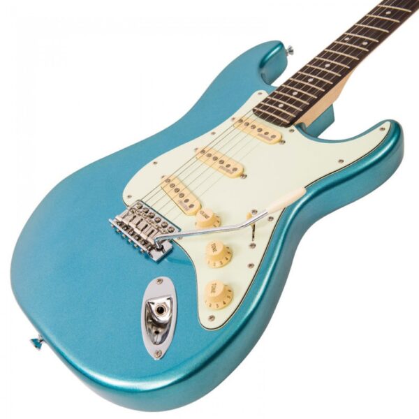 Vintage V6CAB Reissued Electric Guitar - Candy Apple Blue - Body