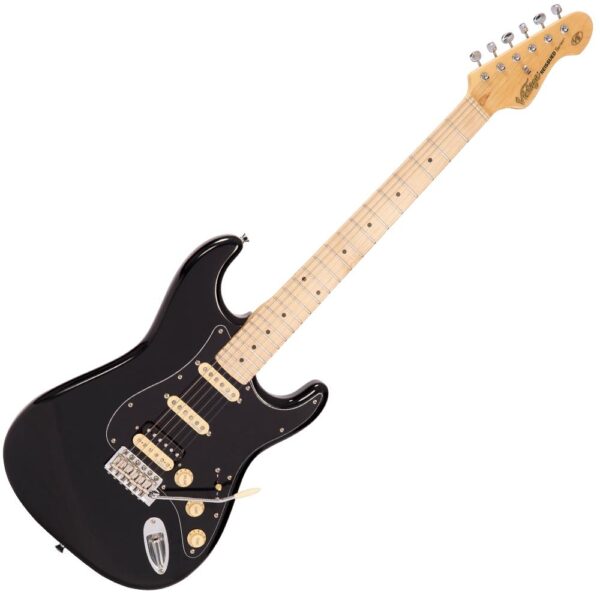 Vintage V6HMBB Reissued Electric Guitar - Boulevard Black - Front