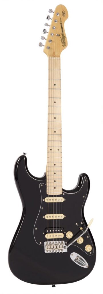 Vintage V6HMBB Reissued Electric Guitar - Boulevard Black - Full