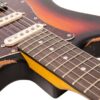 Vintage V6HMRSB ICON Electric Guitar - Distressed Tobacco Sunburst - Fretboard