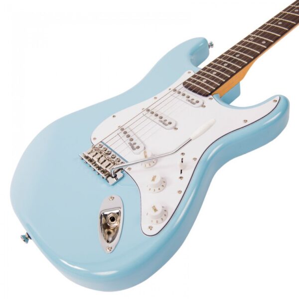 Vintage V6LB Reissued Electric Guitar - Laguna Blue - Body