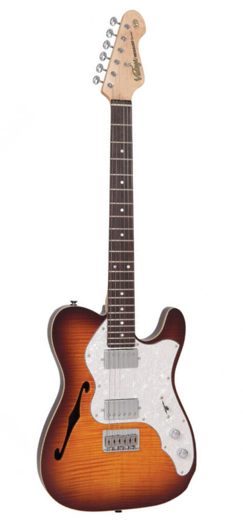 Vintage V72HFTB Reissued Custom Spec Hardtail Electric Guitar - Full