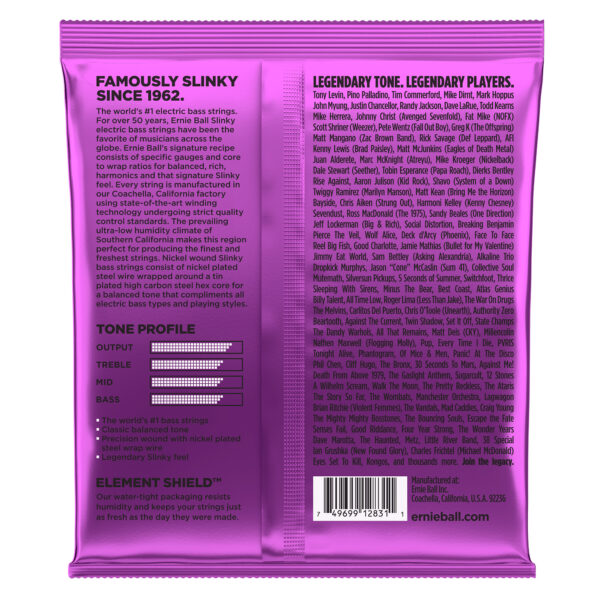 Ernie Ball Power Slinky Bass Guitar Strings – 55-110 - Back