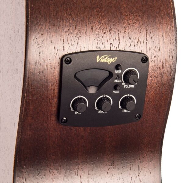 Vintage VE880WK Paul Brett Signature Statesboro Parlour Electro-Acoustic Guitar - Whisky Sour - Electronics