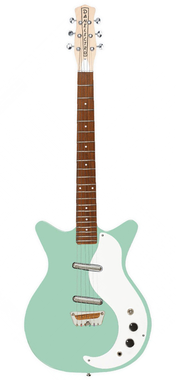 Danelectro DC59AQU The Stock 59 Electric Guitar - Aqua - Full