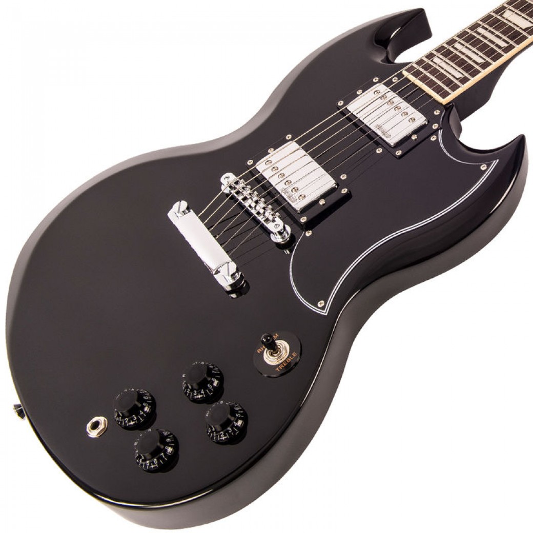 Vintage VS6B Reissued Electric Guitar - Gloss Black - Body