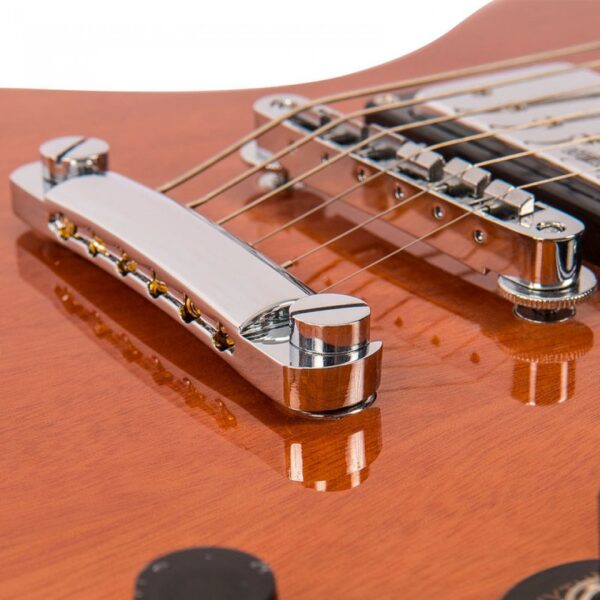 Vintage VS6M Reissued Electric Guitar - Natural Mahogany - Bridge