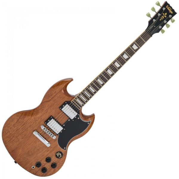 Vintage VS6M Reissued Electric Guitar - Natural Mahogany - Front