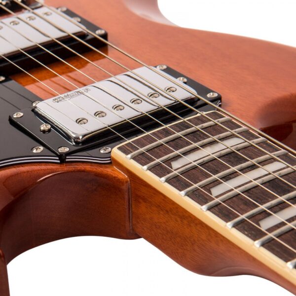 Vintage VS6M Reissued Electric Guitar - Natural Mahogany - Neck Join