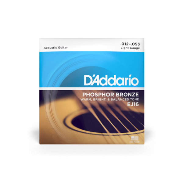 D'Addario EJ16 Phosphor Bronze Acoustic Guitar Strings - Light - 12-53