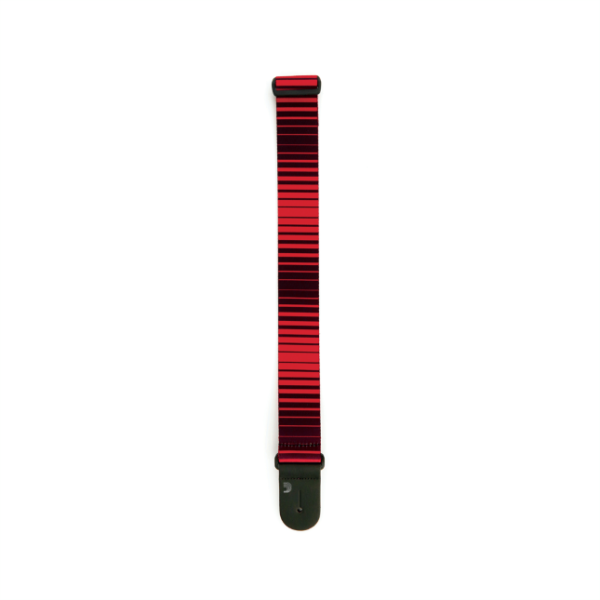 D'Addario Optical Stripes Art Red Guitar Strap - Full