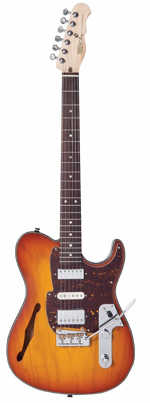 Fret-King Country Squire Semitone De Luxe Electric Guitar - Honeyburst - Full