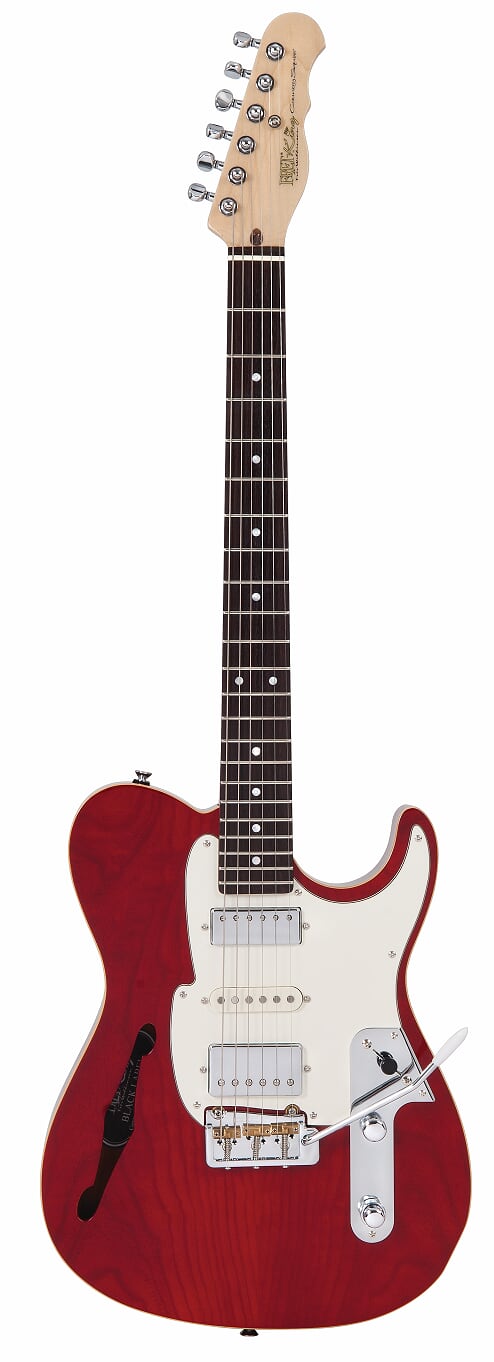 Fret-King Country Squire Semitone De Luxe Electric Guitar - Thru Red - Full